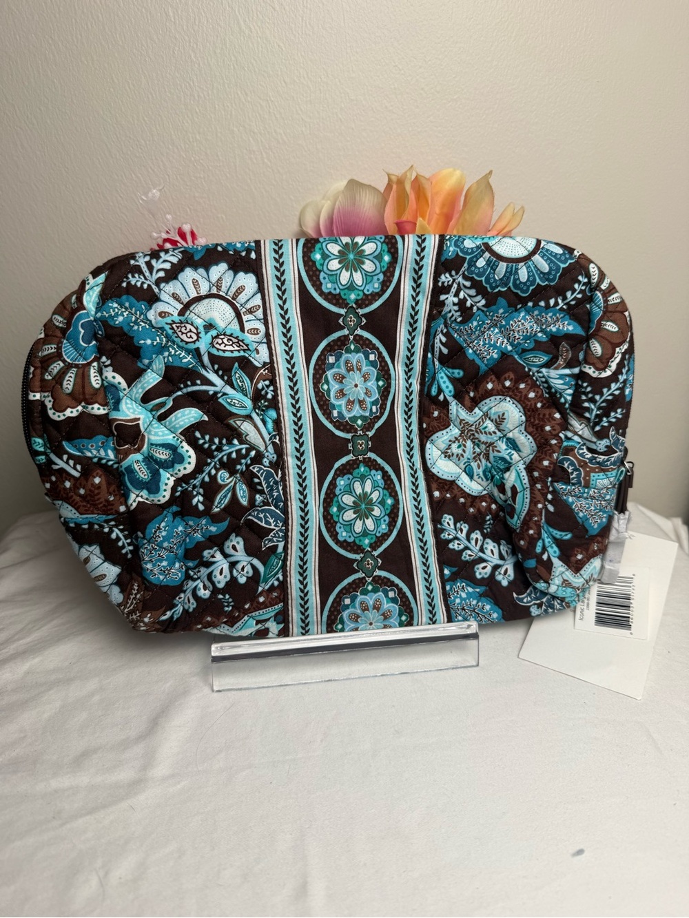 NWT Vera Bradley Java Blue Iconic Large Cosmetic Bag RETIRED RARE